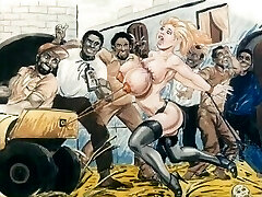 Los esclavos en la esclavitud bdsm dibujos animados de arte