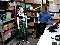Pale emo teen shoplifter punish fucked by a LP officer