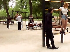 Two Euro slaves tormented in public