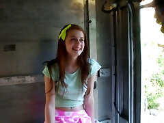 Slutty teen in short skirt Alice Green gets her twat screwed by black ice scream seller