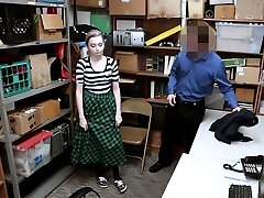 Pale emo teenie shoplifter punish fucked by a LP officer