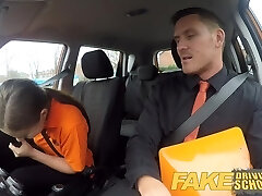 Fake Driving College Backseat blowjobs and deep creampie