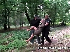 Granny gets tied and smashed