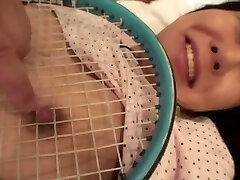 Uncensored Asian milf affair with tennis racket Subtitled