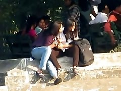 Indian Lesbos Smooch Publicly