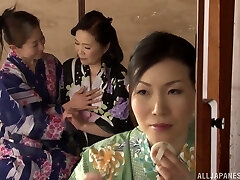 Mature Asian woman seduced by an mischievous lesbian