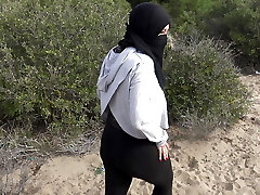 Algerian woman flashes her fur covered on a public beach in Marseille