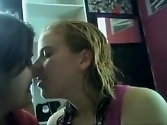 Amateur lesbian kissing compilation