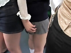 japanese lesbian schoolgirls petting on bus