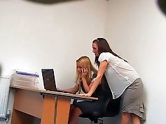 Lesbian Secretaries During the Lunch Time (Hidden Cam Fake)