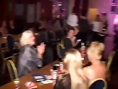 British Wife cheats at CFNM Bachelorette party with lesbian