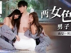 Surprise Threesome FFM with Two Insatiable Asian Teenies and Gets an Epic Creampie