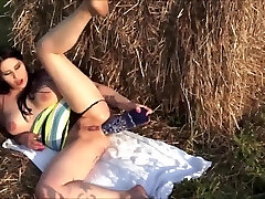 Huge dildo outdoors