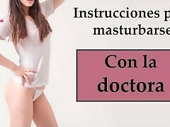 La doctora quiere enseñarte unos trucos. Jerk Off Instructions en español.