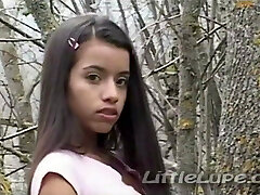 Little Lupe masturbates her tight pussy in the woods Little Lupe masturbates her tight pussy in the woods