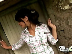 Cute rain unexperienced teen strips