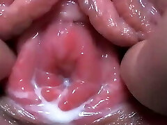 close up clit milky squirt