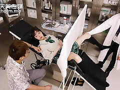 Asian School Goirl tease her doctor and finishes in Hot fuck - Hot Asian teen Orgasm On Medics Cock