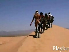 Big rack honies tries out sand boarding