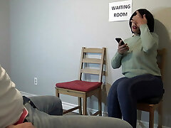 French woman gets angry after milking in public waiting room French woman gets angry after milking in public waiting room