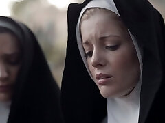 Two wicked nuns are licking each others pussies for the first time