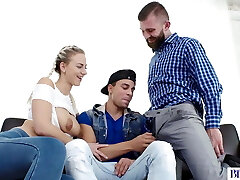 Office Threesome inbetween Two Cocks and a Pussy Office Threesome inbetween Two Cocks and a Pussy