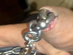 Longest chained Pierced cock ever Onanism Part III