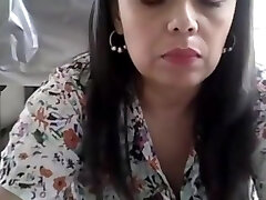 Latina Cougar Cums At Work