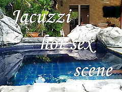 Sexy MILF fucked in jacuzzi outdoor - Amateur Russian duo