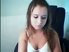 Depressed bosomy webcam girl flashes with her large saggy tits