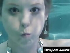 Scuba Sucking Sunny Lane Blows A Lollipop Underwater!