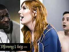 MOMMY'S BOY - Pervert Milf Educator Lauren Phillips Takes 18yo Student's Cock, Then Gym Teacher's Big Black Cock