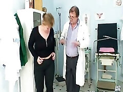 Mature Vilma has her pussy properly gyno checked at obgyn office