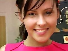 Sporty nymph pokes her cute pussy with a glass dildo Sporty nymph pokes her cute pussy with a glass dildo