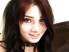 Emo teenager chick touching her pussy solo Emo teenager chick touching her pussy solo