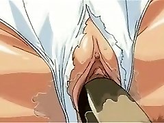 Hentai lujurioso teen cutie coño follada profunda través de rasgado bragas