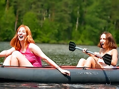 Olivia Trunk enjoys while licking Emma Korti's wet coochie
