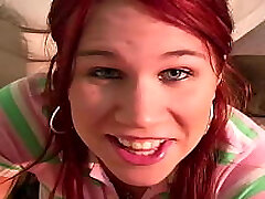 Eighteen year old Alyssa West loves big geysers all over her huge tits!