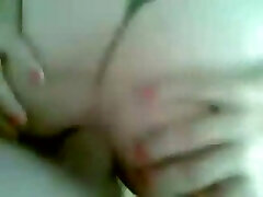 Gagging on his dick and taking it in the ass Gagging on his dick and taking it in the ass