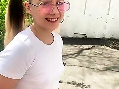 Schoolgirl romping on porch, jism splattered all over. Schoolgirl romping on porch, jism splattered all over.