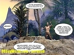 CRETACEOUS Man-meat 3D Homo Comic Story about Youthful Scientist Fucked by Caveman!