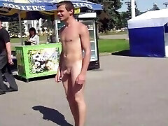 Naked stud in public arrested by the police