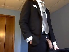 Barely legal teen shoots XXL flow in suit 