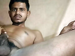 Indian man flashing his big cock in front of camera