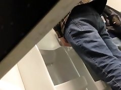 College Guys Pissing and Wanking in University Bathroom