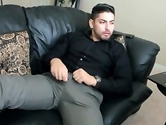 Don Stone In Slacks Shirt Tucked In Draining His Latino Cock 1