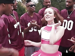 School Cheerleader Gangbanged By Rival Football Team - BlacksOnBlondes
