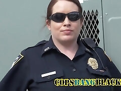 Mature Police Woman With Big Tits Catch A Dark-hued Guy Crimson