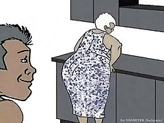 Black Granny loving anal! Toon cartoon!