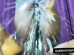 Sumptuous Ebony Neighbor has Multiple Squirt Orgasms